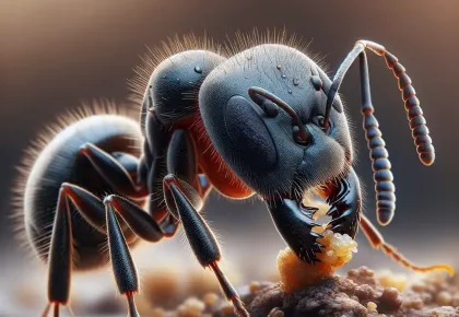 Królowa mrówek w dużym zbliżeniu makro
